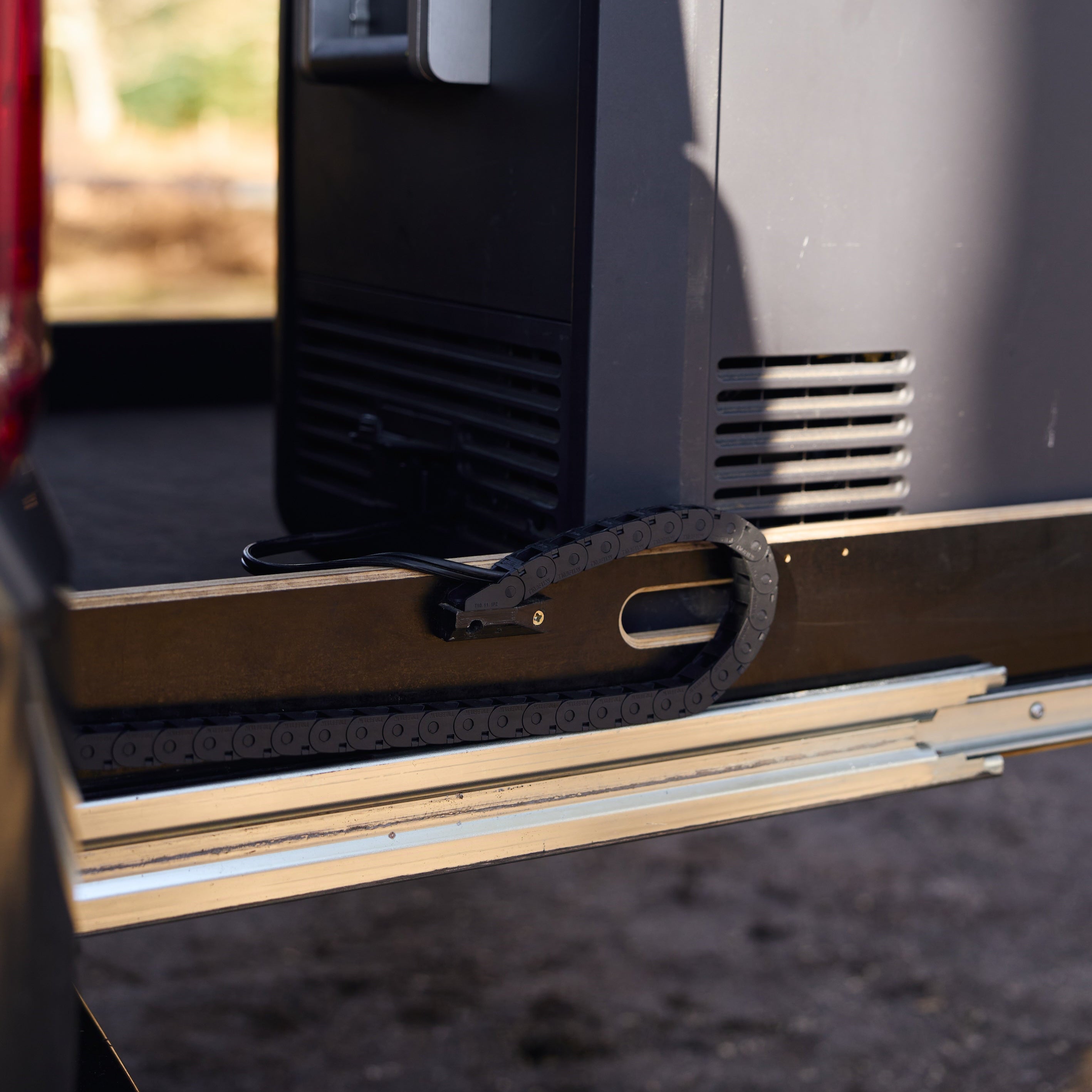 electrical cable tidy camper van drawer