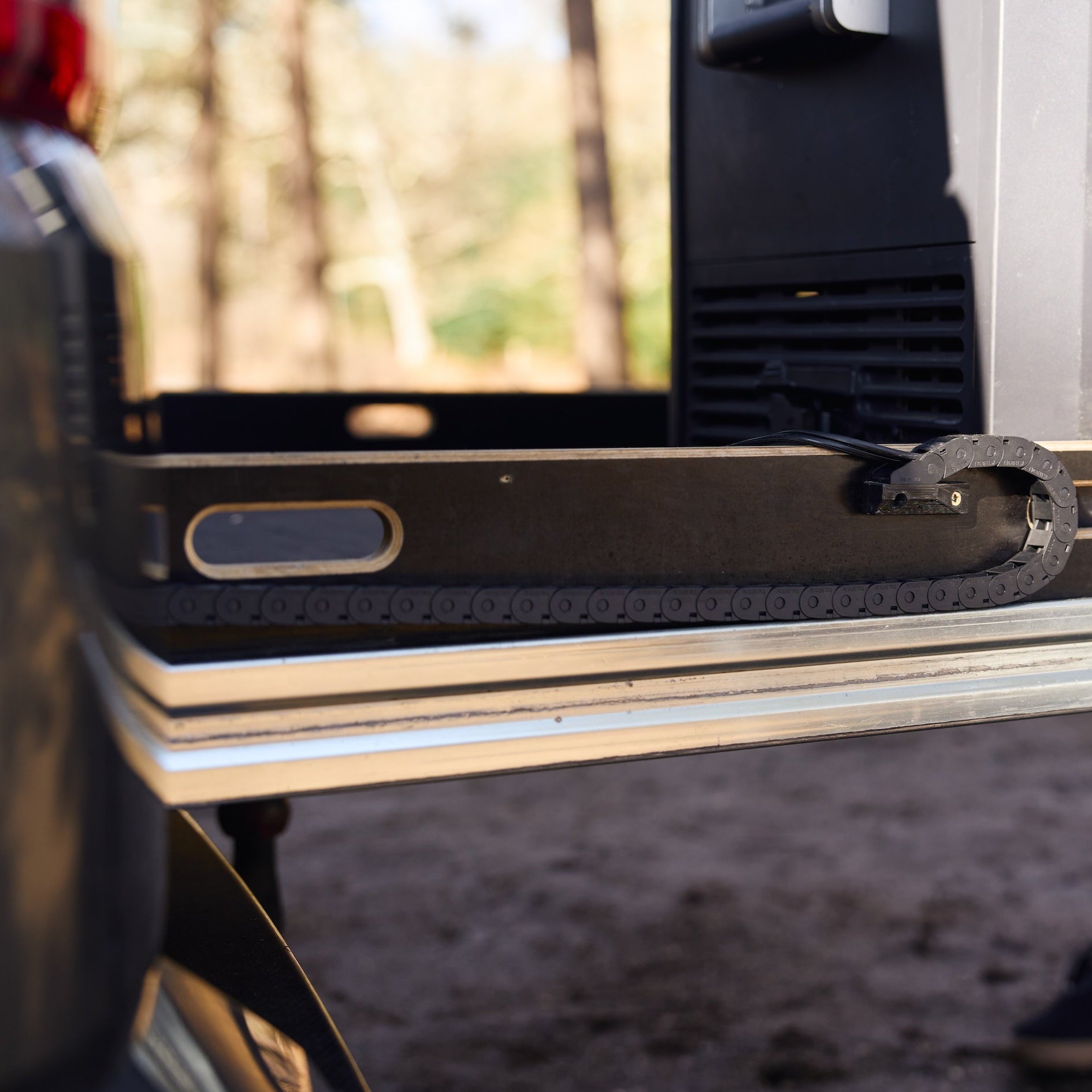 electrical cable tidy camper van drawer